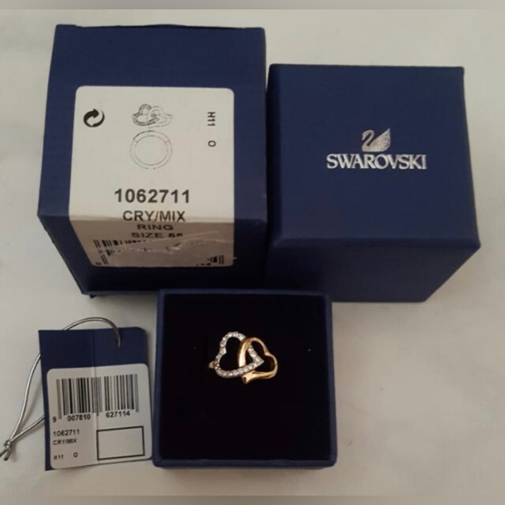 Swarovski two heart ring